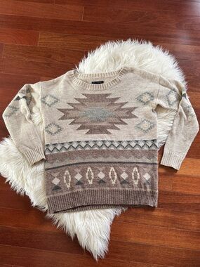 AMERICAN EAGLE Ikat boho wool blend sweater size S